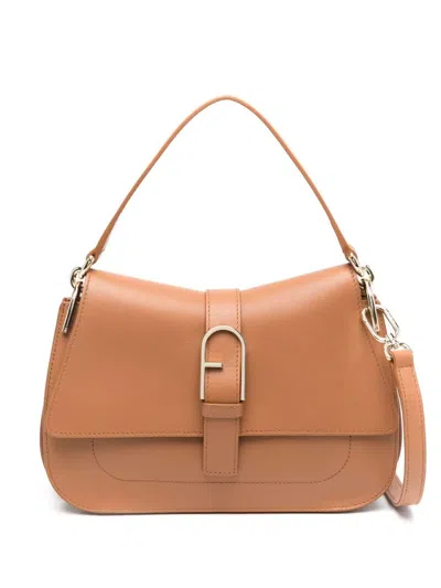 Furla Flow Medium Top Handle Bag In Brown