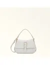 Furla Medium Flow Leather Shoulder Bag In Marshmallow
