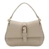 Furla Flow Medium Flap Top-handle Bag In Beige