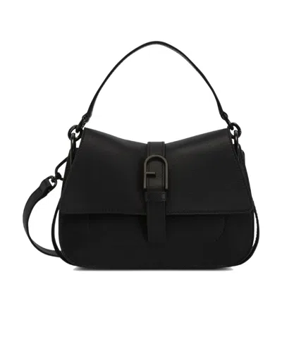 Furla Flow Mini Top Handle Bag In Black