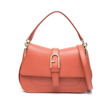 Furla Flow Mini Top Handle Bag In Orange