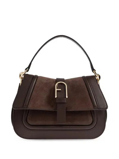 Furla Flow Mini Top Handle Bags In Brown