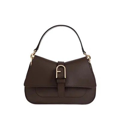 Furla Flow Top Handle M Tote Bag In Brown
