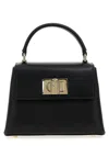 Furla Leather Mini Bag With Detachable Strap And Metal Hardware In Black