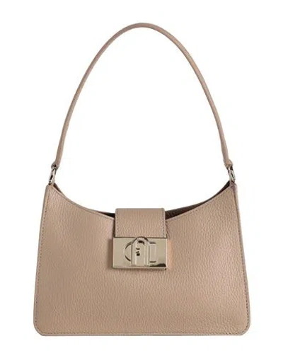 Furla 1927 S Shoulder Bag Soft Woman Handbag Light Brown Size - Leather In Beige