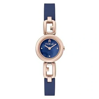 Pre-owned Furla []  Arco Chain Blue Quartz 25mm Watch Ww00015014l3 Women's