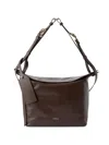 Furla Rectangular Brown Shoulder Bag With Polished Surface In Black