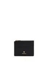 Furla Camelia Black Leather Card Holder - Three Credit Card Slots On The Front And Back - Mini In Brown