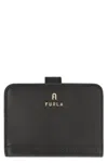 Furla Logo-lettering Leather Wallet In Black