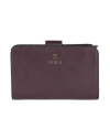 Furla Woman Wallet Deep Purple Size - Calfskin In Purple