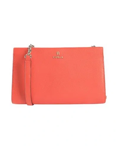 Furla Camelia Mini Crossbody Woman Cross-body Bag Orange Size - Leather In Green