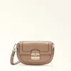 Furla Club Saddle Leather Crossbody Bag In Greige