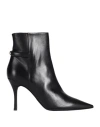 Furla Woman Ankle Boots Black Size 11 Sheepskin