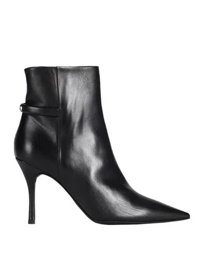 Furla Woman Ankle Boots Black Size 11 Sheepskin