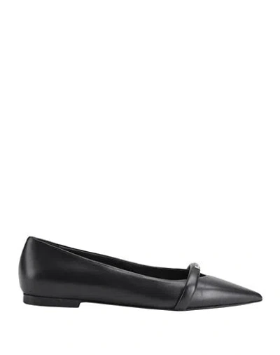 Furla Core Ballerina T.10 Woman Ballet Flats Black Size 11 Ovine Leather