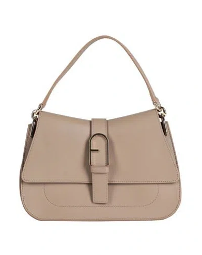 Furla Flow M Top Handle Woman Handbag Dove Grey Size - Calfskin