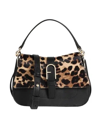 Furla Flow Mini Top Handle Woman Handbag Black Size - Calfskin