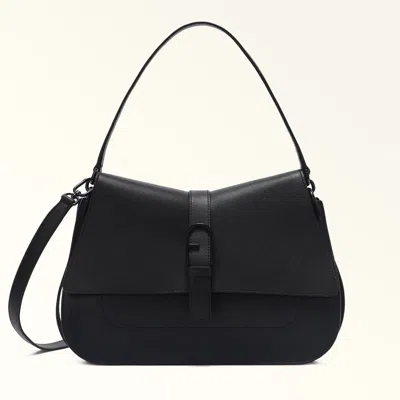 Furla Flow Mini Top Handle Bag In Black