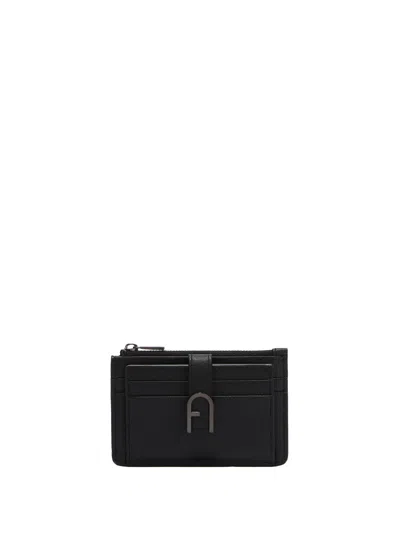 Furla Flow S Wallet, Black - Three Internal Open Compartments - Twist Lock With Arco Logo