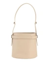 Furla Giove Mini Bucket Bag Woman Shoulder Bag Beige Size - Leather In 0378s Grano