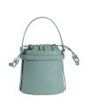 Furla Giove Mini Bucket Bag Woman Shoulder Bag Sage Green Size - Leather In Sage Green