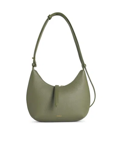 Furla 's  Goccia' Avocado Leather Shoulder Bag In Green
