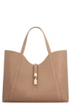 Furla Goccia Leather Shoulder Bag In Brown