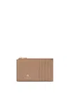 Furla Greige Leather Card Holder - Five Credit Card Slots On The Front And Back - Central Inte