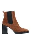 Furla Greta Chelsea Boot T. 90 Woman Ankle Boots Brown Size 6 Soft Leather, Polyester