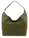 Furla Lara Large Suede Top Handle Shoulder Bag In Green