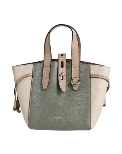 Furla Net Mini Tote Woman Handbag Taupe Size - Calfskin In Gray