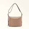 Furla Leather Shoulder Bag In Greige
