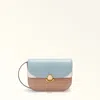 Furla Sfera Small Crossbody Bag In Multicolored Leather In Blue