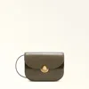 Furla Small  Green Leather Crossbody Bag