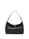 Furla Sfera Soft Black Leather Shoulder Bag In Black