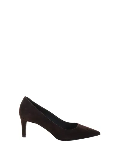 Furla Suede Pumps, Dark Brown. In Burgundy