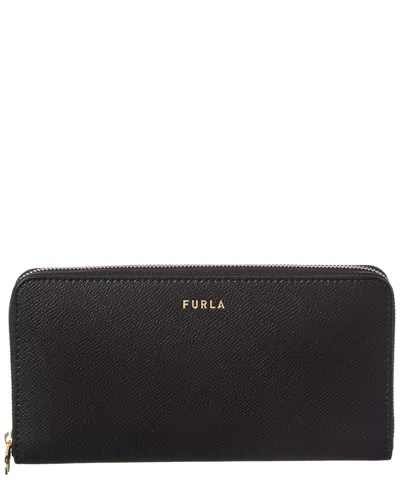 Furla Gardenia Leather Wallet In Black