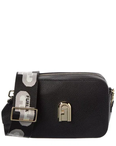 Furla Gardenia Mini Leather Camera Case In Black