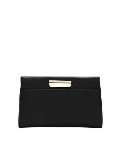 Furla Giada Leather Pouch Bag Color Black