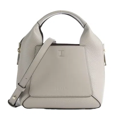 Furla Gilda Leather Tote Bag In Gray