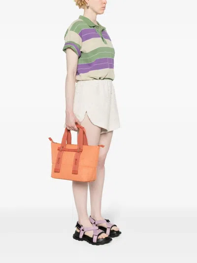 Furla Giove Interwoven Tote Bag In Orange