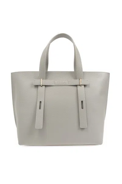 Furla Giove Medium Shopper Bag In Gray