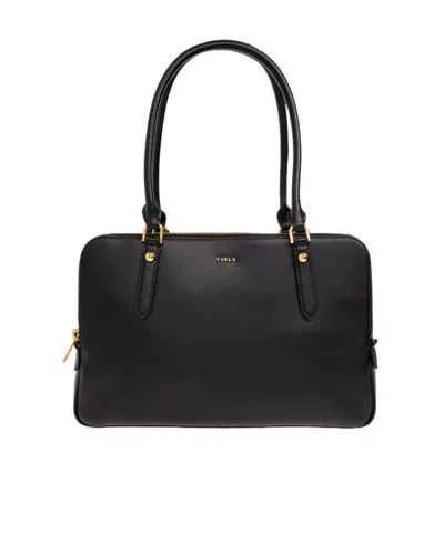 Furla Giulia Large Shoulder Bag In Black