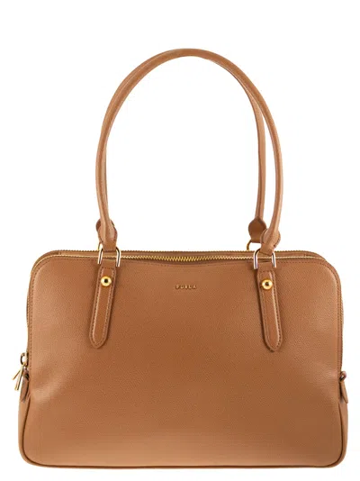 Furla Giulia Leather Bag L In Brown