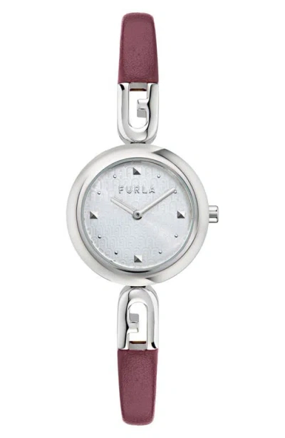 Furla Glamour Chic Mixed Material Bracelet Watch, 28mm In Silver
