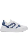 Furla Glitter-logo Platform Sneakers In White