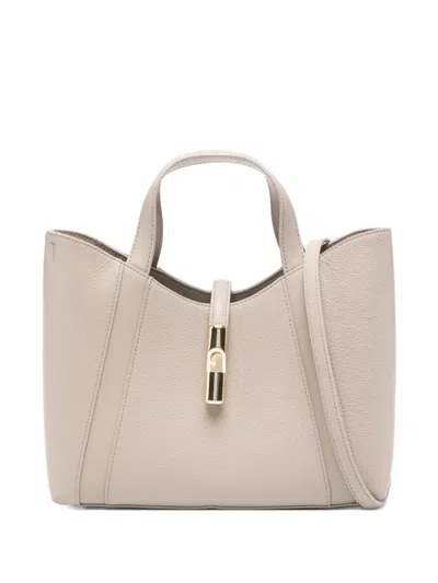 Furla Goccia Buckle Tote Bag In Neutral