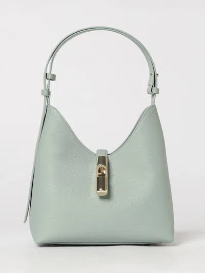 Furla Goccia Grained Leather Shoulder Bag By With Snap Closure In Red