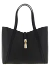 Furla Dual Top Handles Structured Silhouette Shoulder Bag In Black