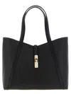 Furla Dual Top Handles Structured Silhouette Shoulder Bag In Black
